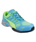 Puma Boots & Shoes Womens Lime Green and Blue Celerity Knit Safety Trainers