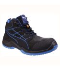 Puma Boots & Shoes Metal Free S3 Black Blue Leather Krypton Mid Safety Boots