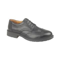 Amblers Safety Black Leather FS44 Brogue Executive Smooth Work Shoes