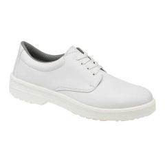 Catering and Kitchen White Lace Up Machine Washable Unisex Safety Shoes