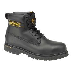Caterpillar Holton S3 Full Grain Black Leather Mens Safety Work Boots