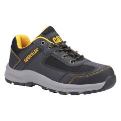 CAT Black Grey Textile Leather S1P SRC Elmore Safety Work Trainers