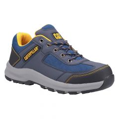 CAT Navy Grey Textile Leather S1P SRC Elmore Safety Work Trainers