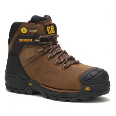 CAT Non Metallic Waterproof Brown Leather Excavator Safety Work Boots