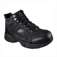 Skechers Work SK77147EC Black Leather Mesh Waterproof Ledom Safety Boots