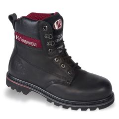 V12 Boulder V1235 Goodyear Welted Black Leather Unisex Safety Work Boots