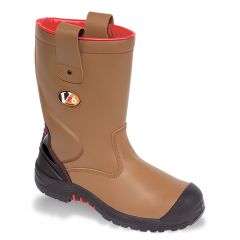 V12 Grizzly VR690 Tan Leather Warm Fleece Lined Safety Rigger Work Boots